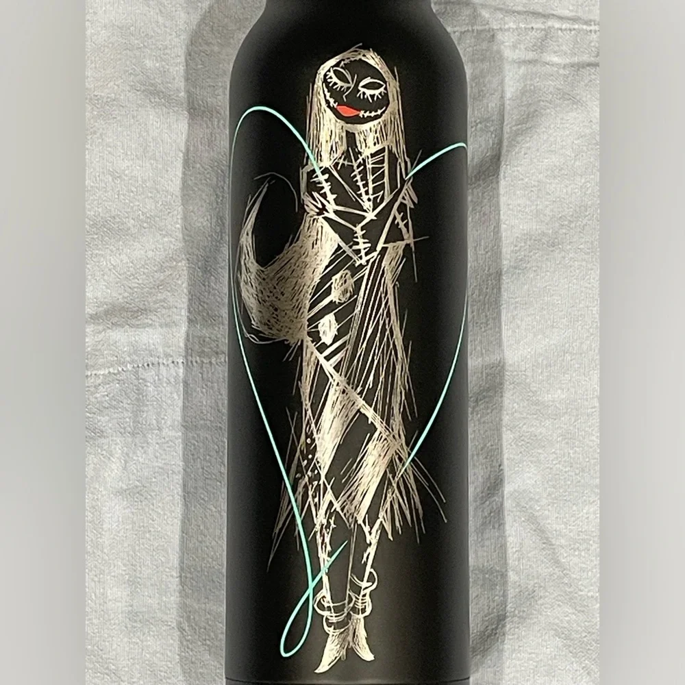 NEW Disney Parks Nightmare Before Christmas Stainless Black Water Bottle - Sally